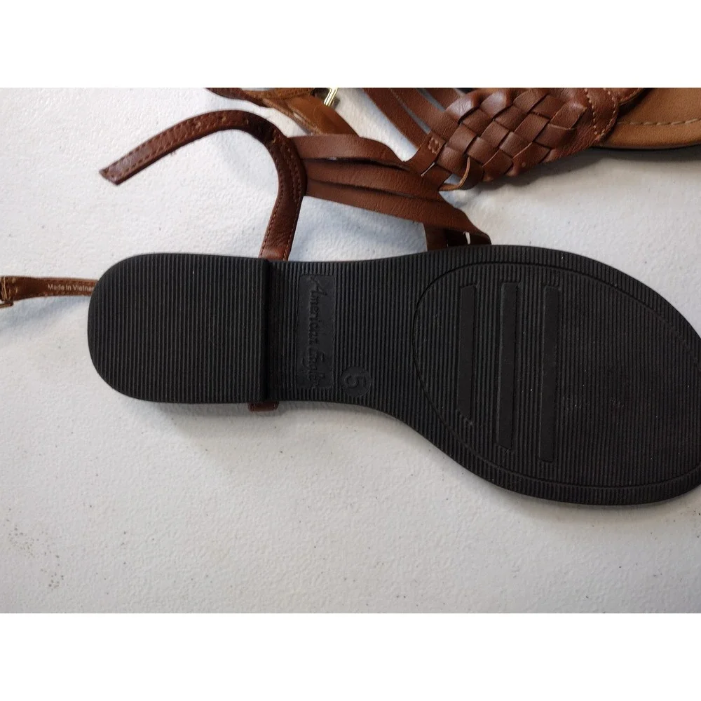 American Eagle‎ Kids Brown Woven Strap Thong Sandals Size 5